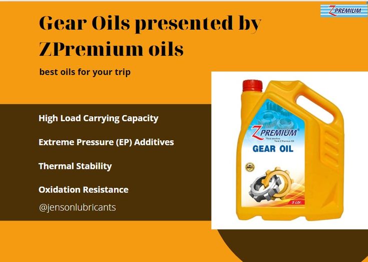 ZPremium gear oil container with features listed
