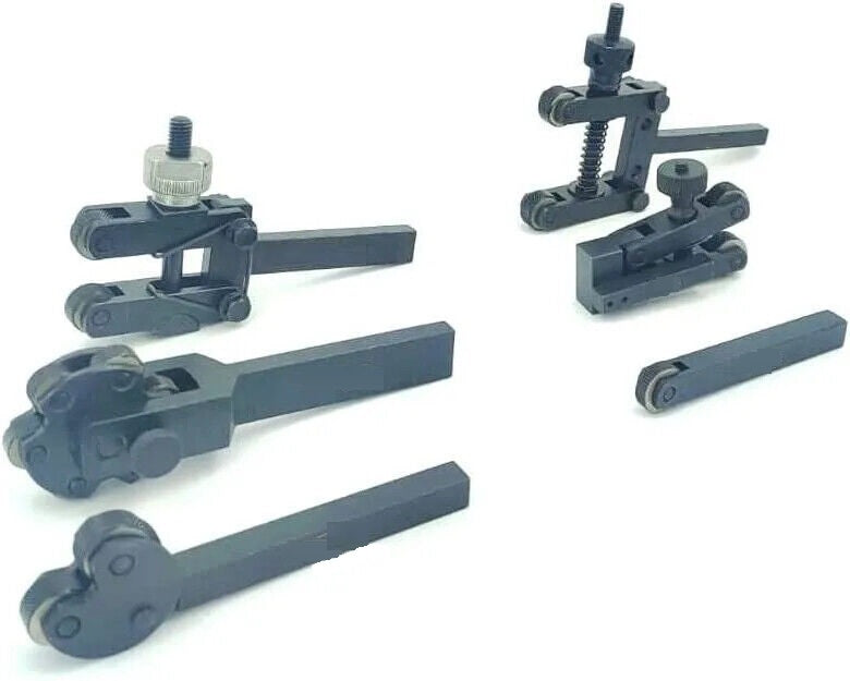 Five metal knurling tools