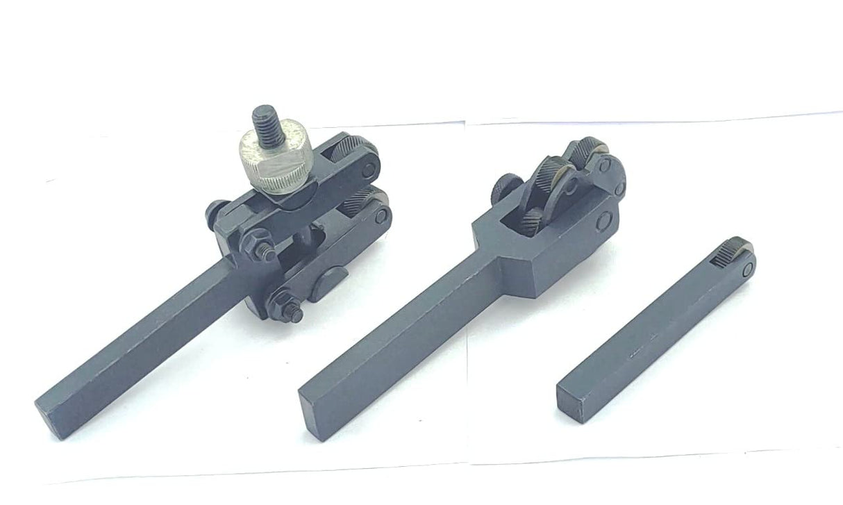 Three metal knurling tools