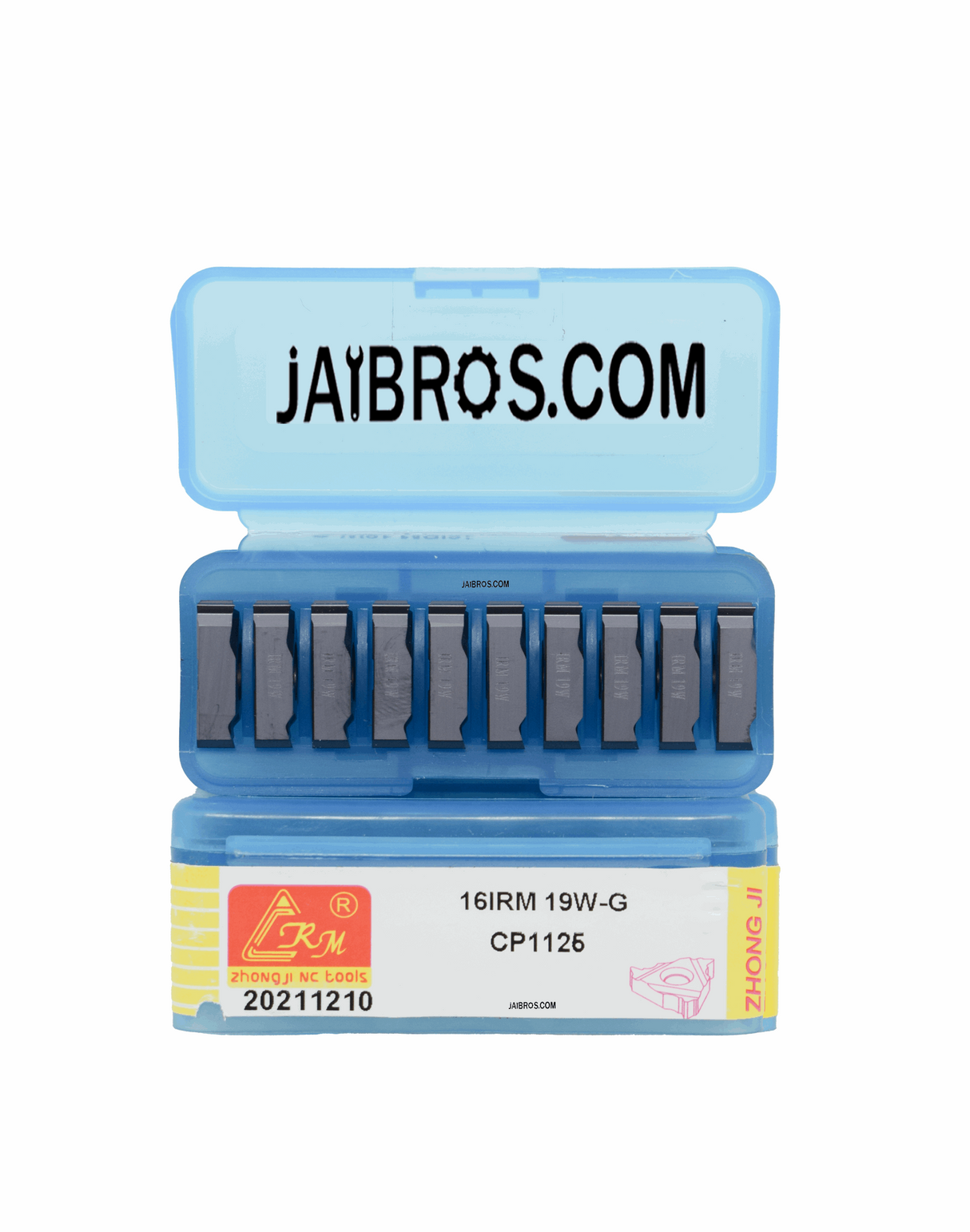 A pack of 10 carbide threading inserts