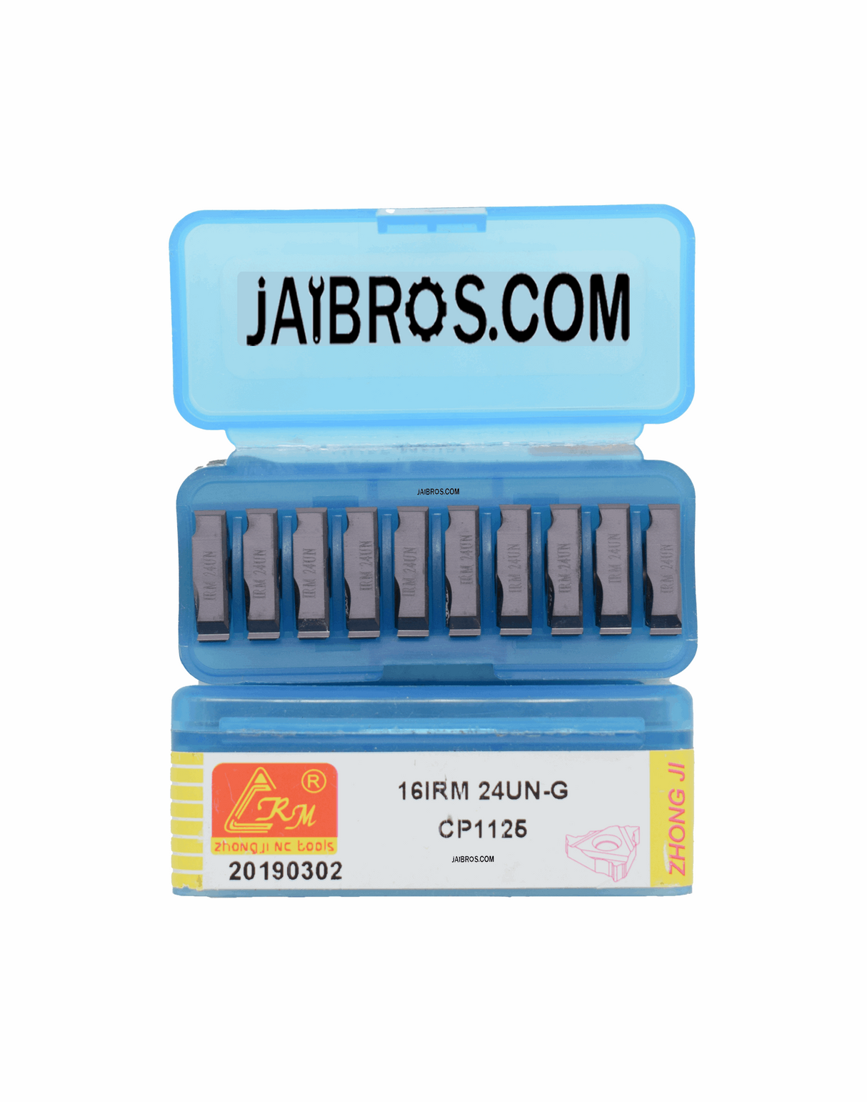 A pack of 10 carbide threading inserts
