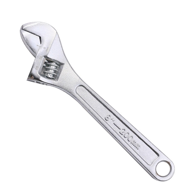 8-Inch Silver Adjustable Wrench