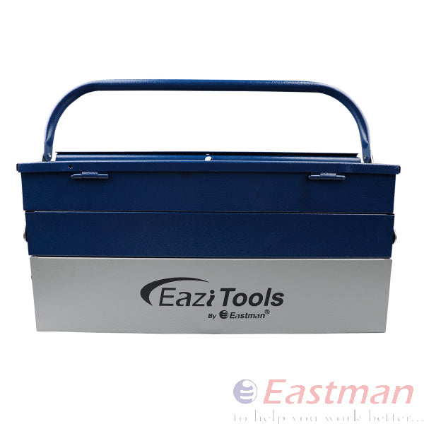A blue and silver Eastman toolbox