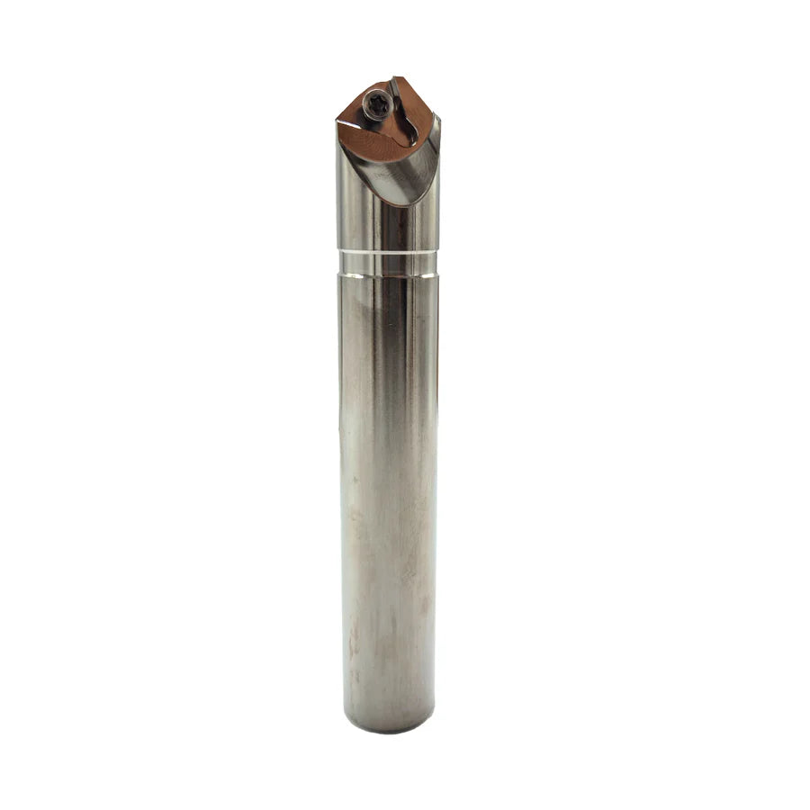 Metal cylindrical tool with a brown top