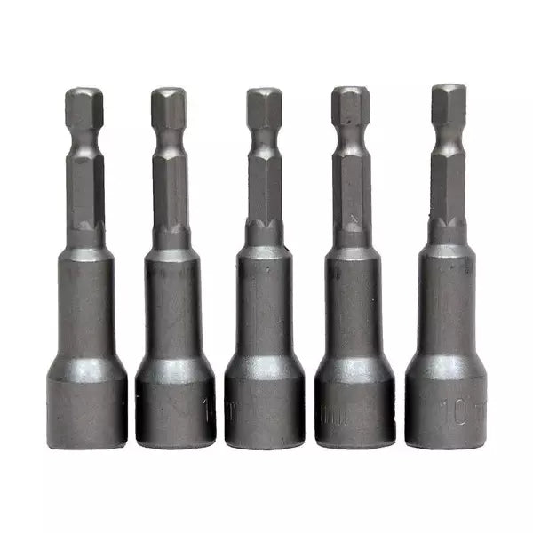 Set of five metallic drill bits