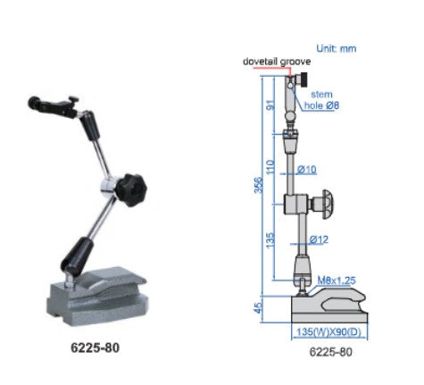 INSIZE UNIVERSAL DIAL INDICATOR STANDS (NON-MAGNETIC) -6225