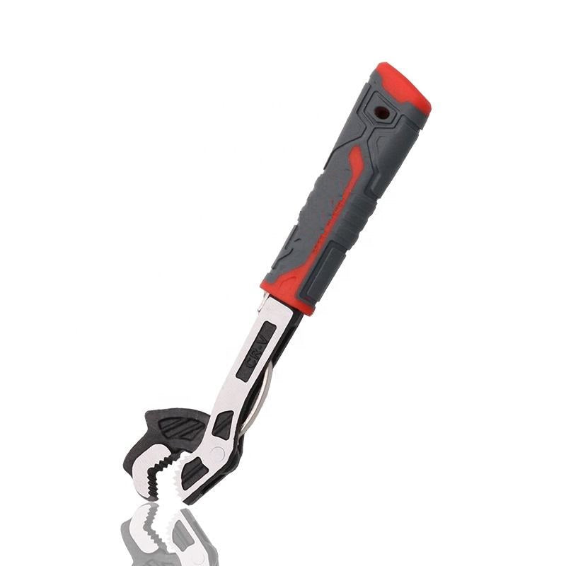 Adjustable wrench black red handle