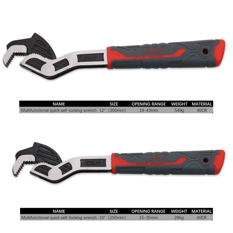 Multifunctional quick self locking wrench set