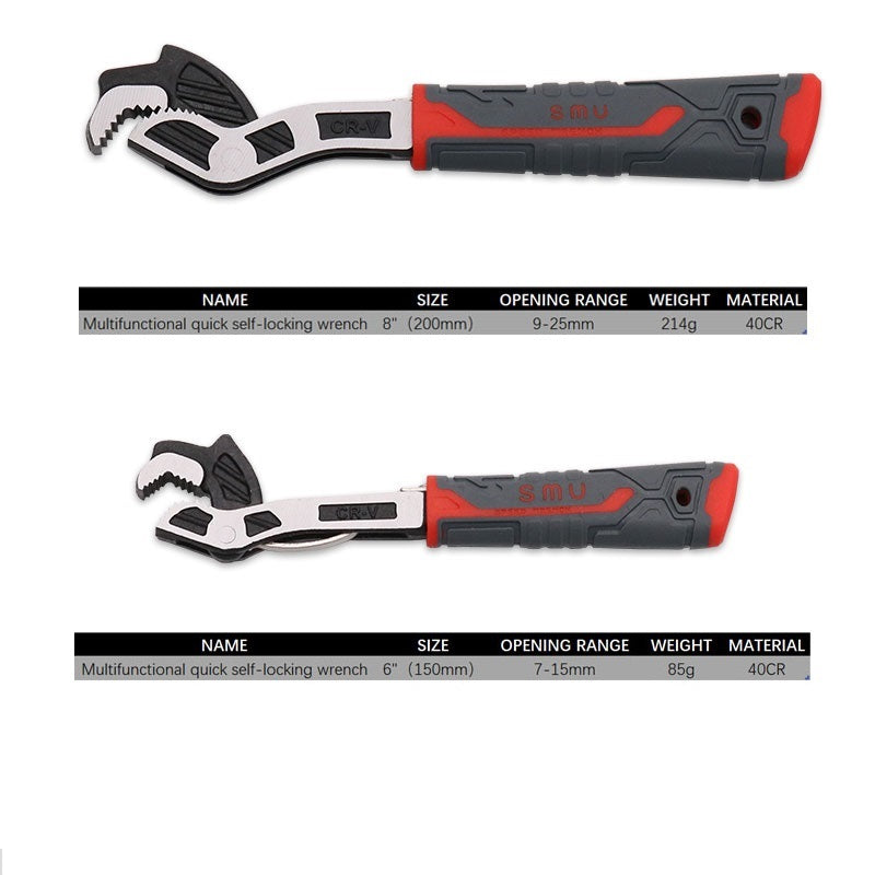Self locking adjustable wrench size chart