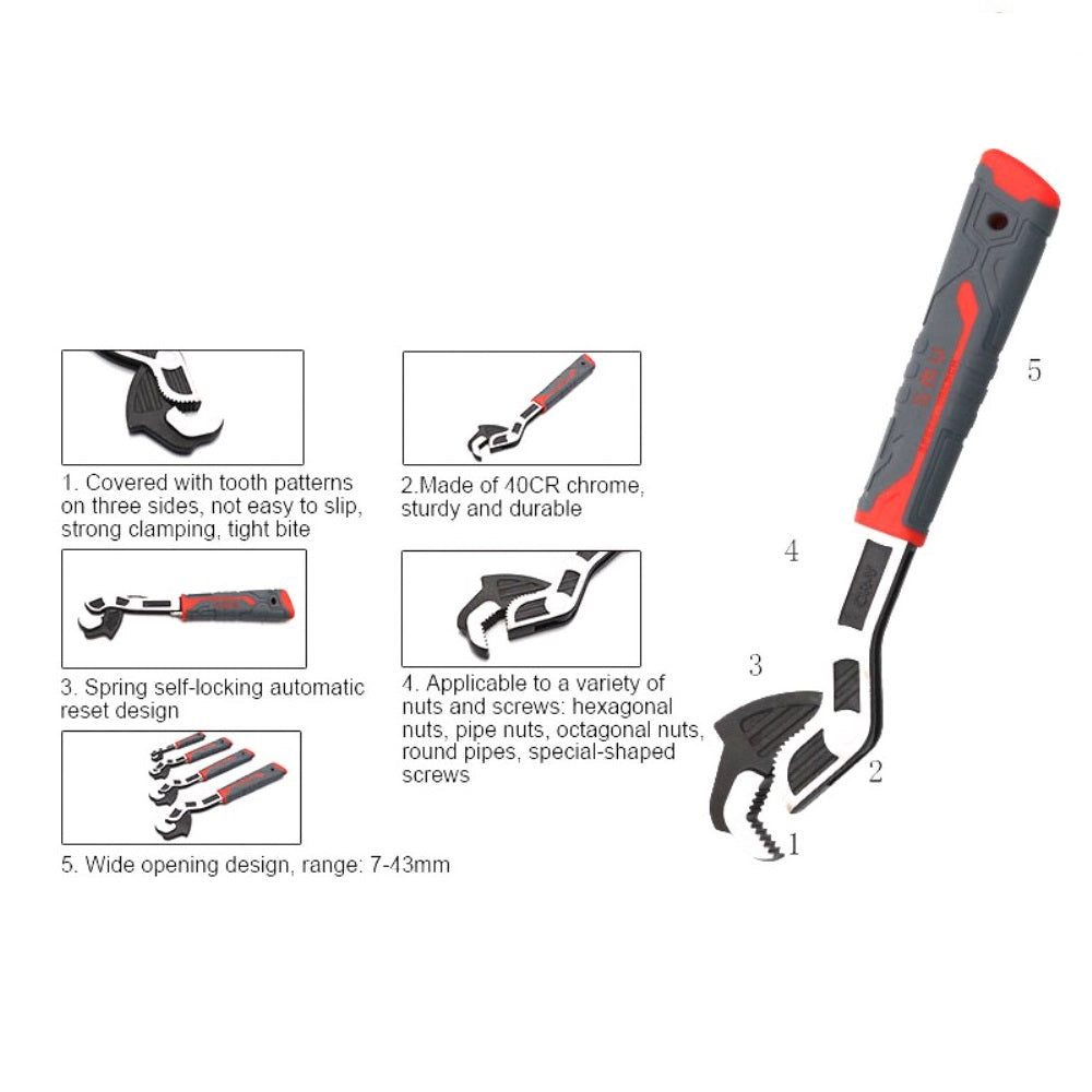 Self locking adjustable wrench