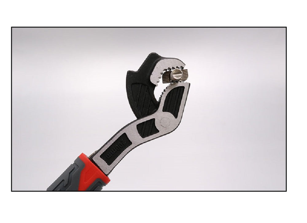 Self locking adjustable wrench red handle