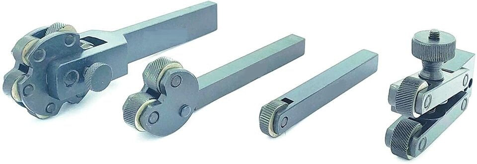 Four metal knurling tools