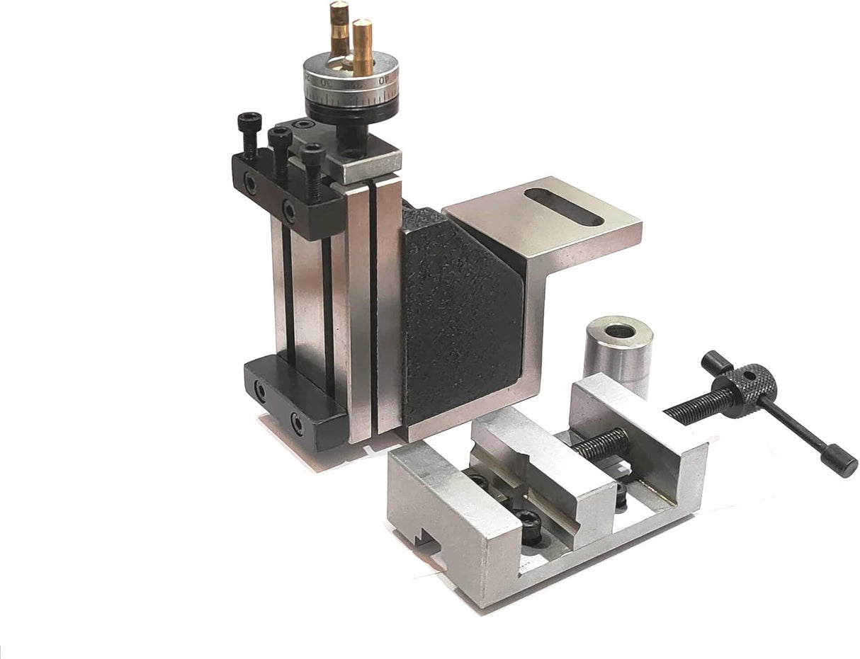 Precision mini lathe vertical slide with instant milling attachment