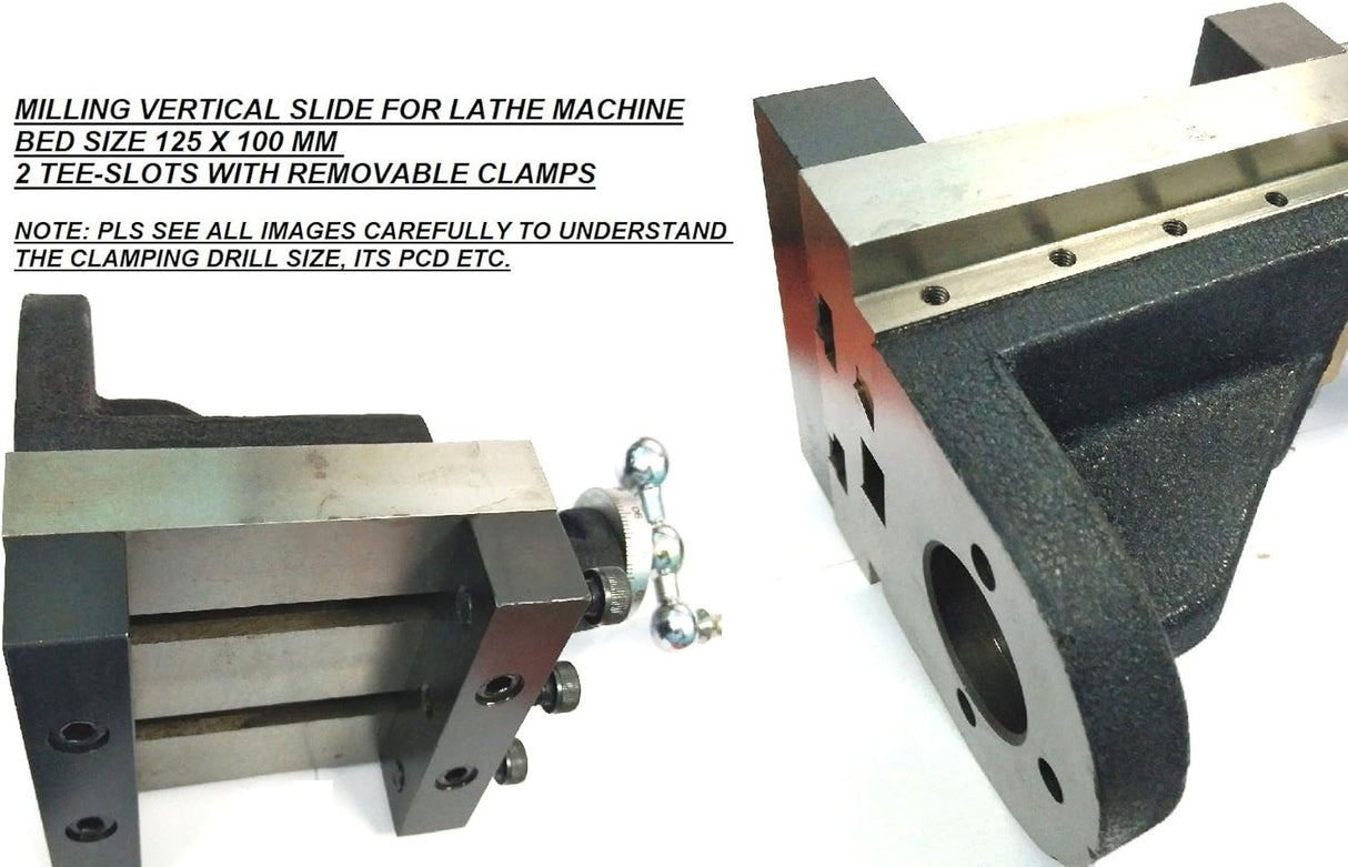 Side view of fixed base Lathe Milling Vertical Slide installed