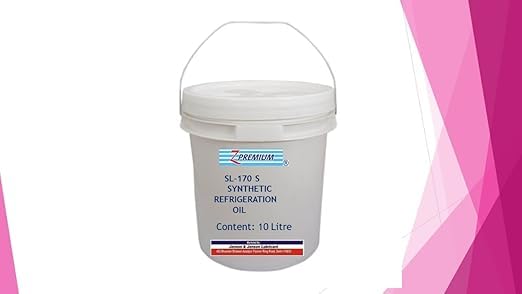 White bucket of synthetic refrigeration oil