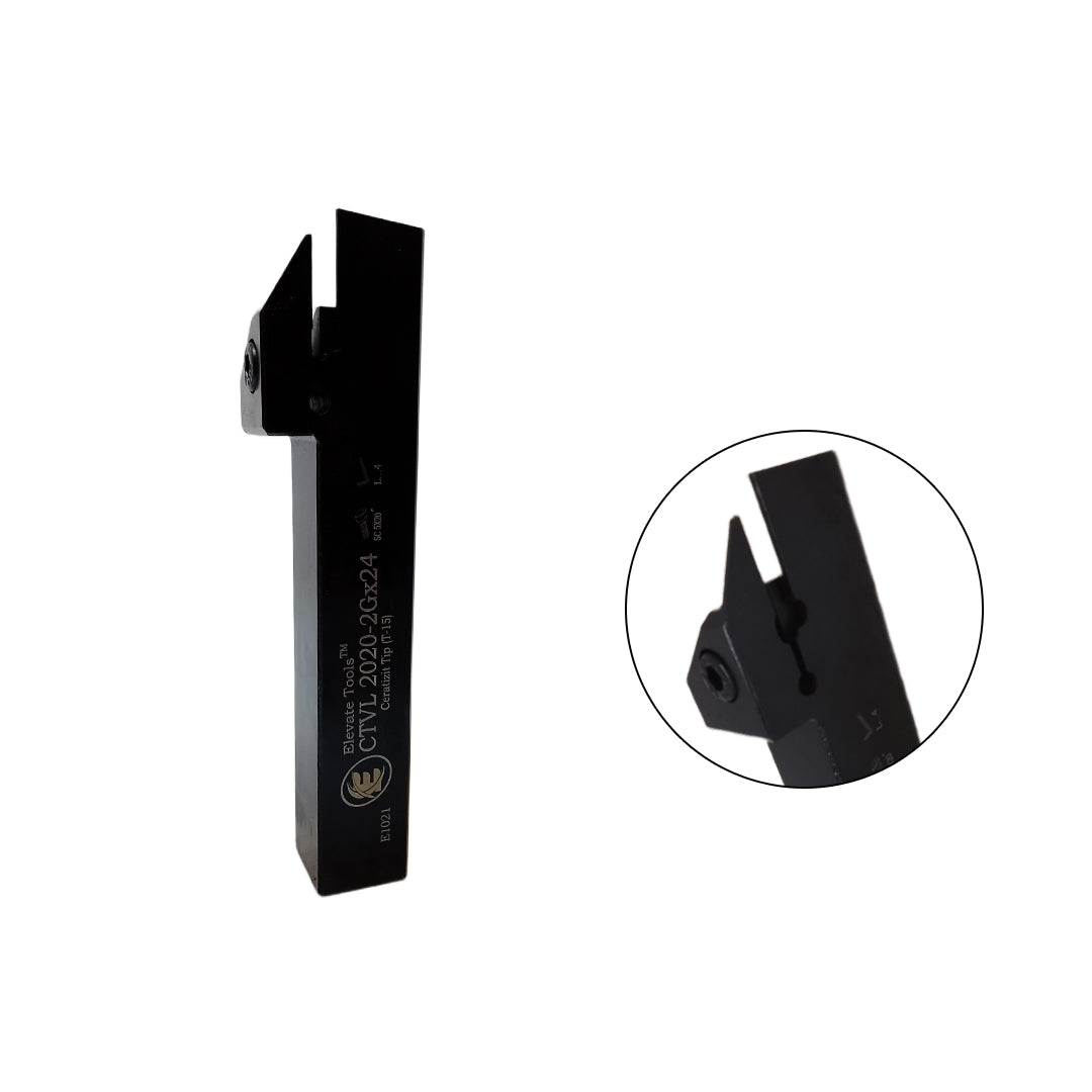 Left-handed lathe grooving tool