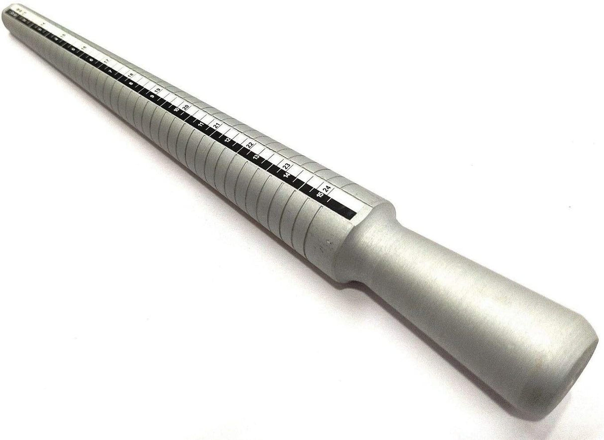 Metal jewelry ring sizing mandrel