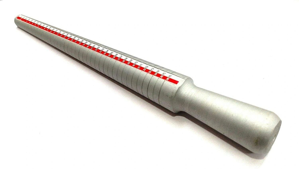 Metal jewelry ring sizing mandrel