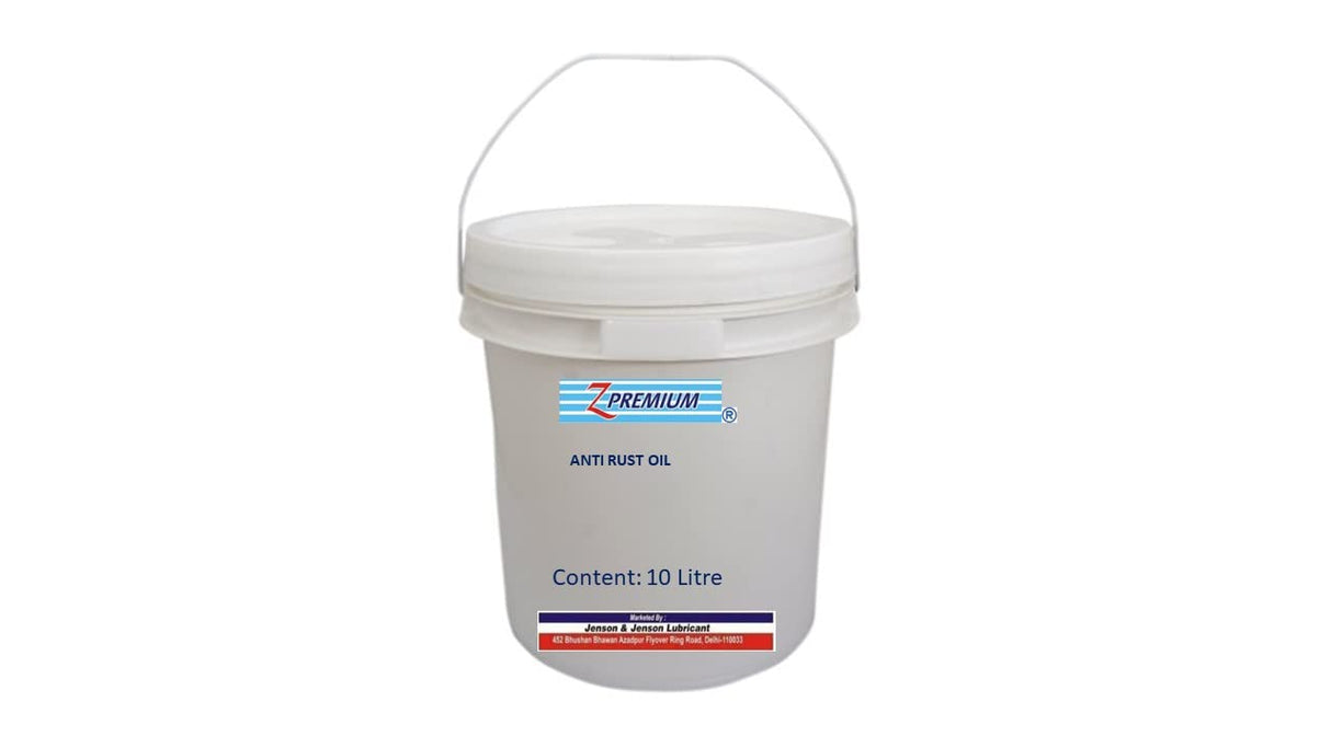 White bucket of anti-rust oil