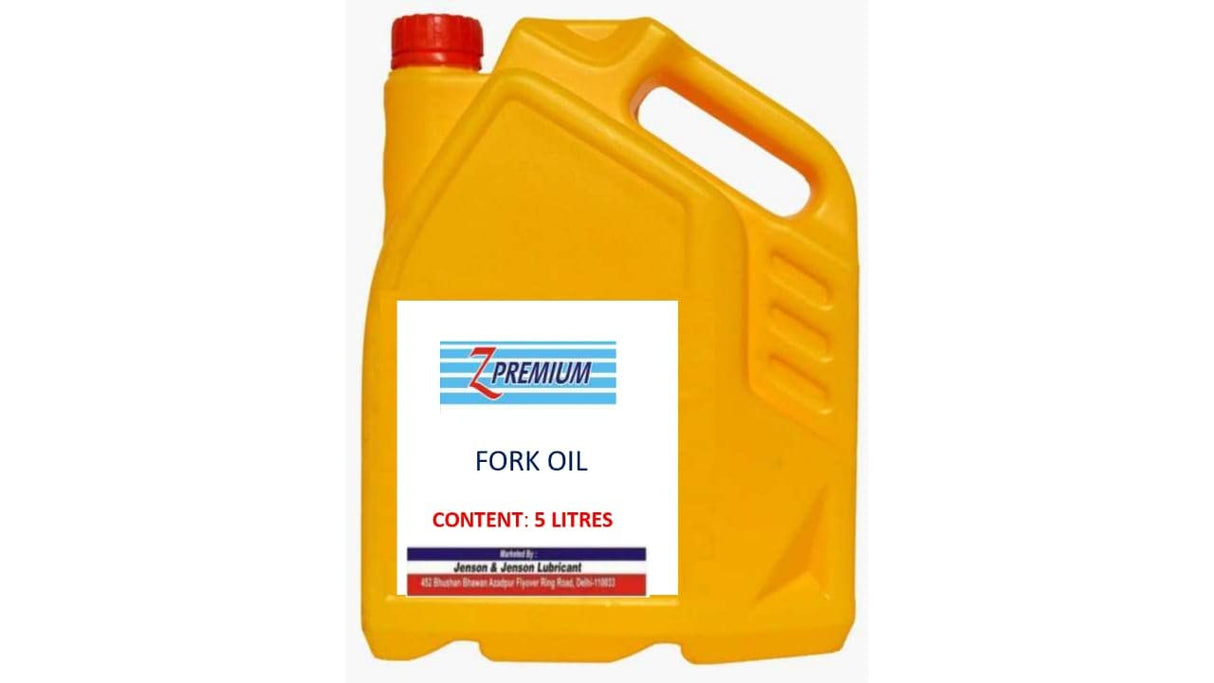 Yellow container of premium fork oil