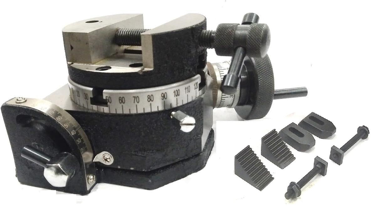 Milling Indexing 4"/100 mm Rotary Table Horizontal Vertical with Suitable Round Vices & Clamp Kits