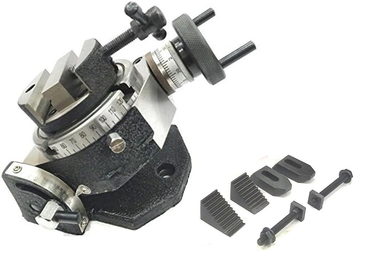 Milling Indexing 4"/100 mm Rotary Table Horizontal Vertical with Suitable Round Vices & Clamp Kits