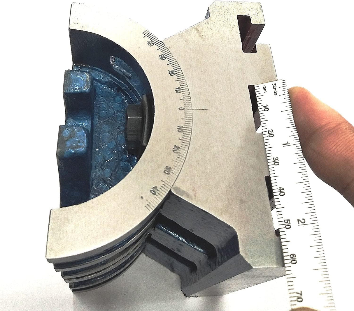 Measuring tilting machine table plate