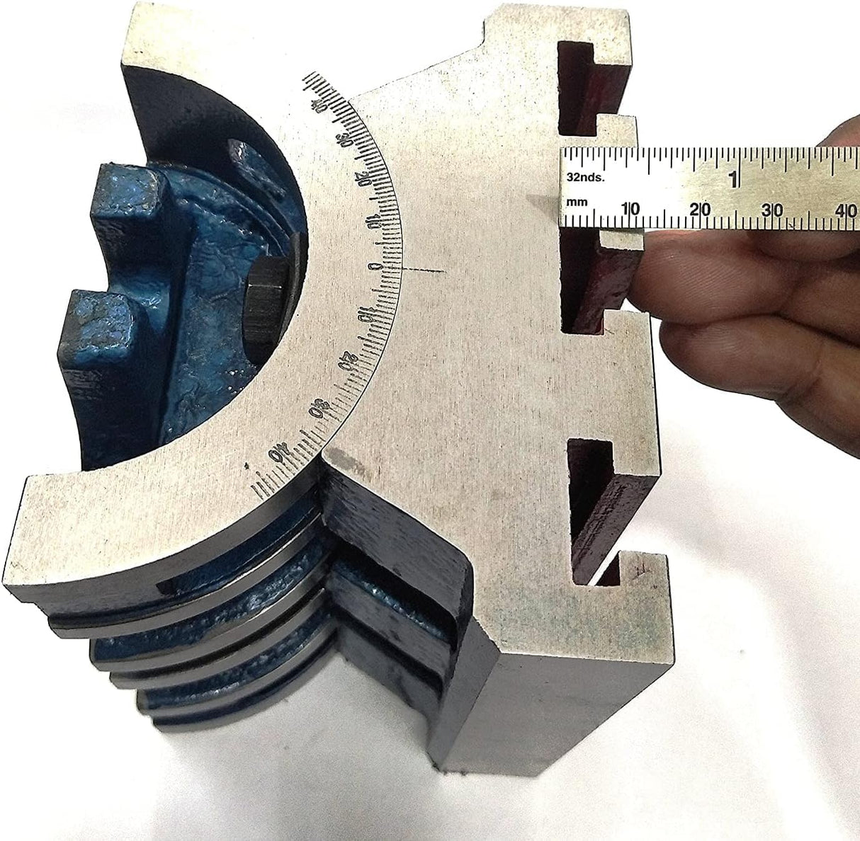 Measuring tilting machine table plate