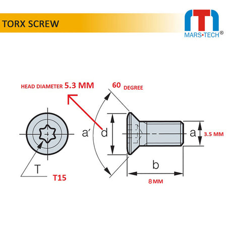 T15 star Torx screw