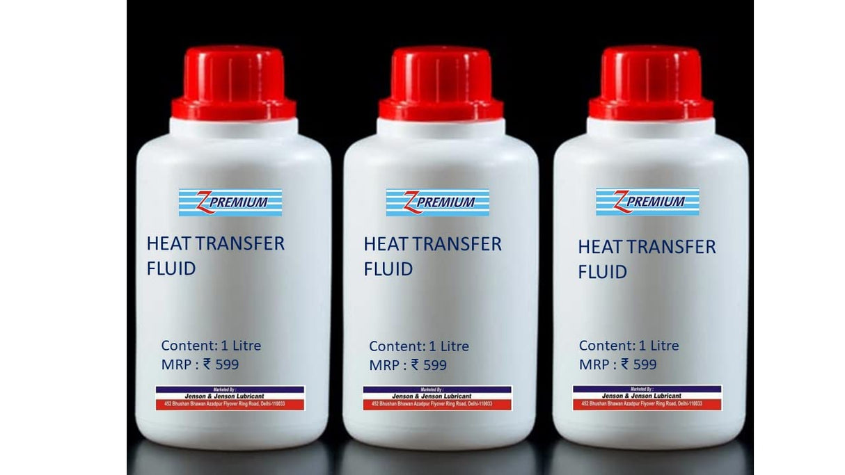 Three bottles of heat transfer fluid