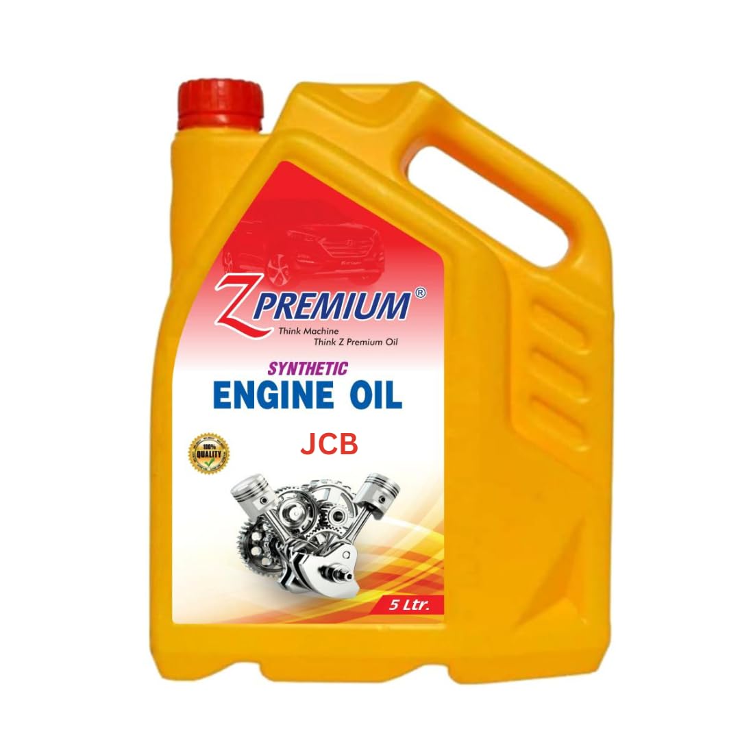 Yellow bottle of JCB Z Premium synthetic engine oil