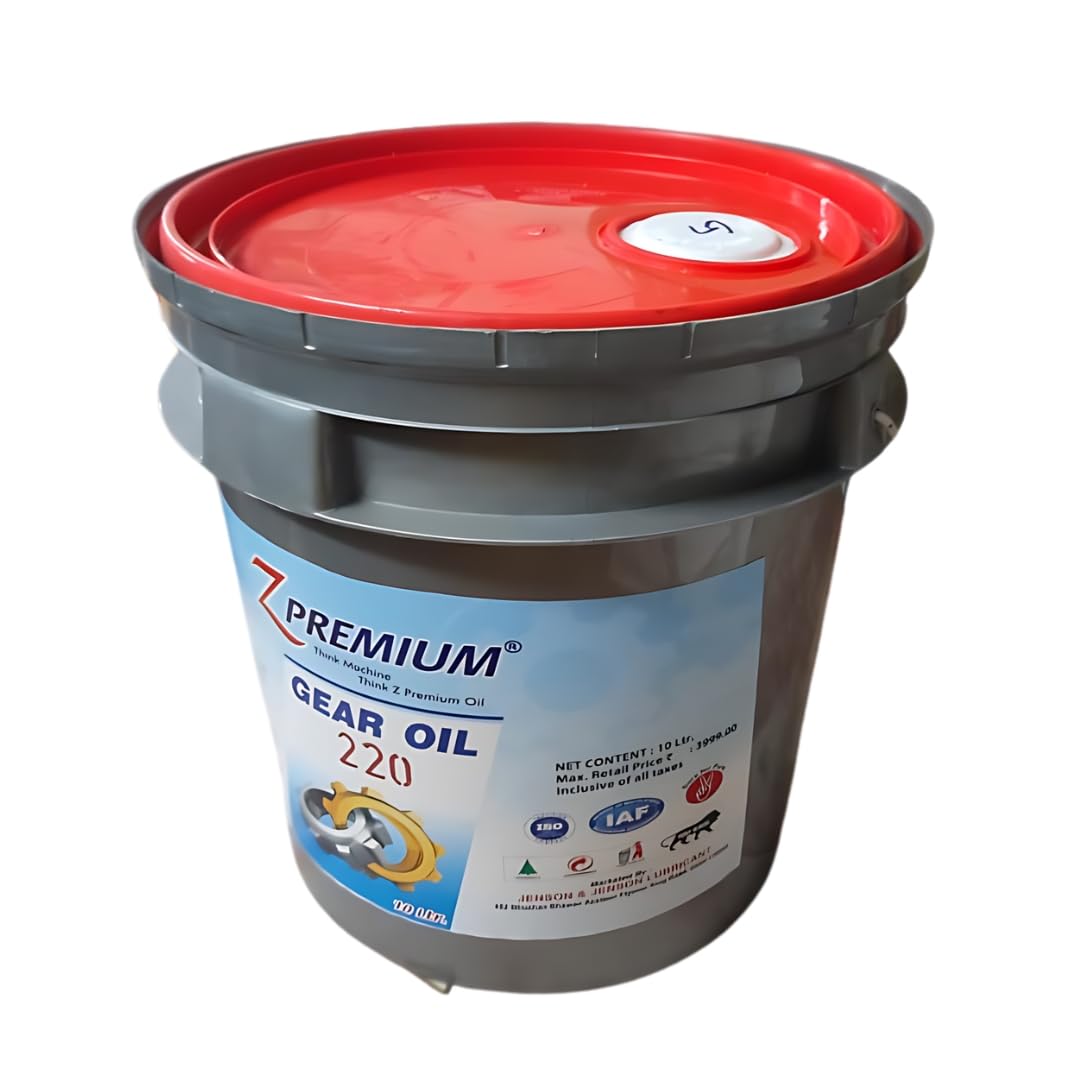 Gear oil container with red lid