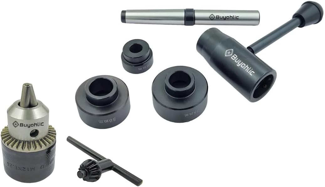 Lathe Tailstock Die Holder with drill chuck M12 × 1.75 Threaded Drill Chuck