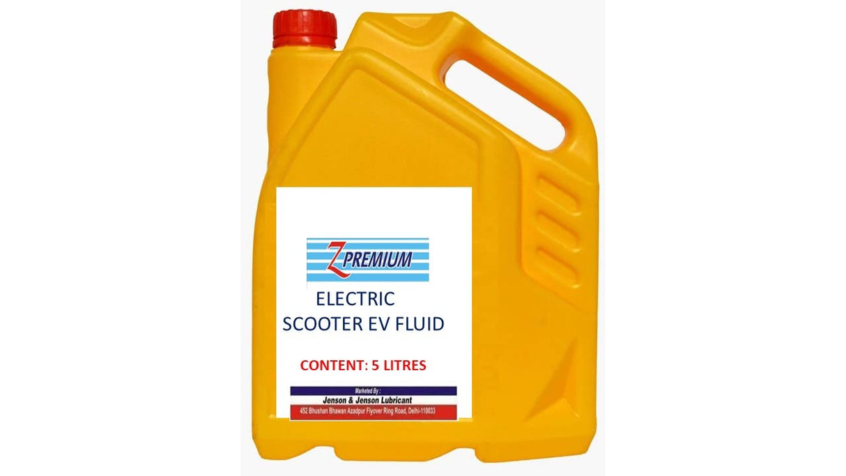 Yellow container of electric scooter EV fluid