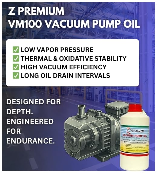 Z Premium VM100 Vacuum Pump Oil with pump and oil bottle