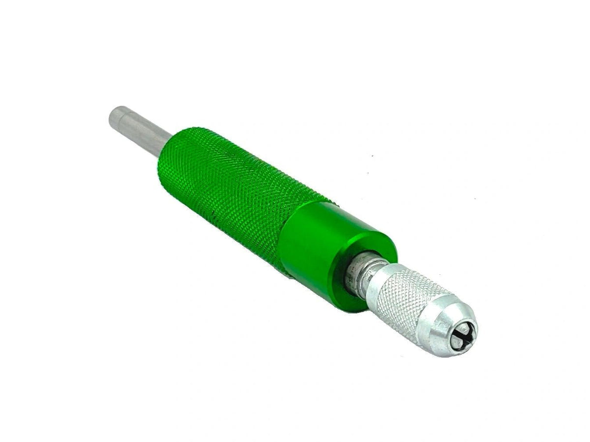 Green pin vise drill chuck tool with silver collet