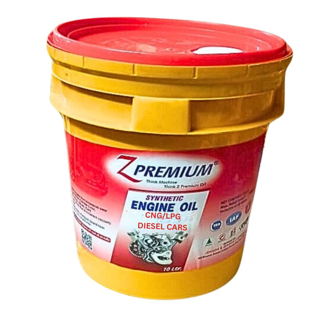 Yellow and red Z Premium synthetic engine oil container