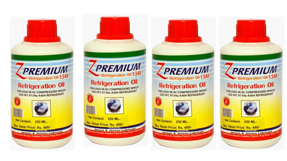 Four bottles of Z Premium refrigeration oil