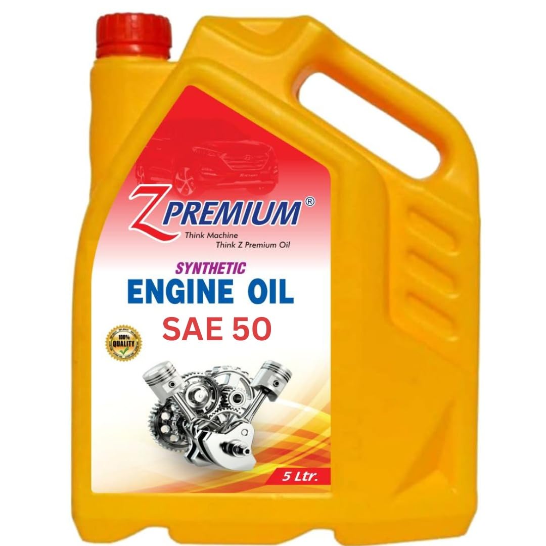 Yellow Z Premium synthetic engine oil container with red cap