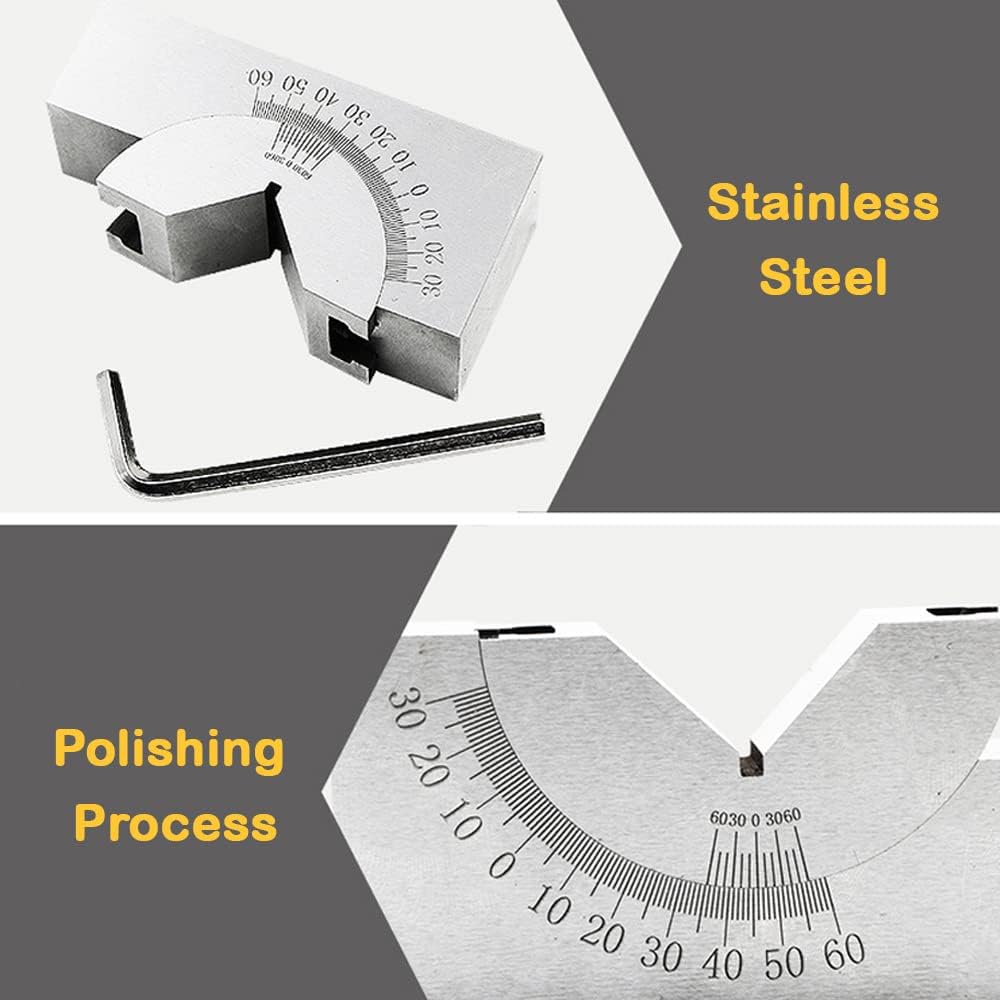 Stainless steel adjustable angle block with hex key