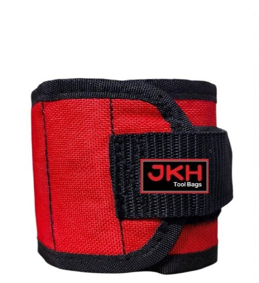 Red tool bag with black strap and JKH Tool Bags