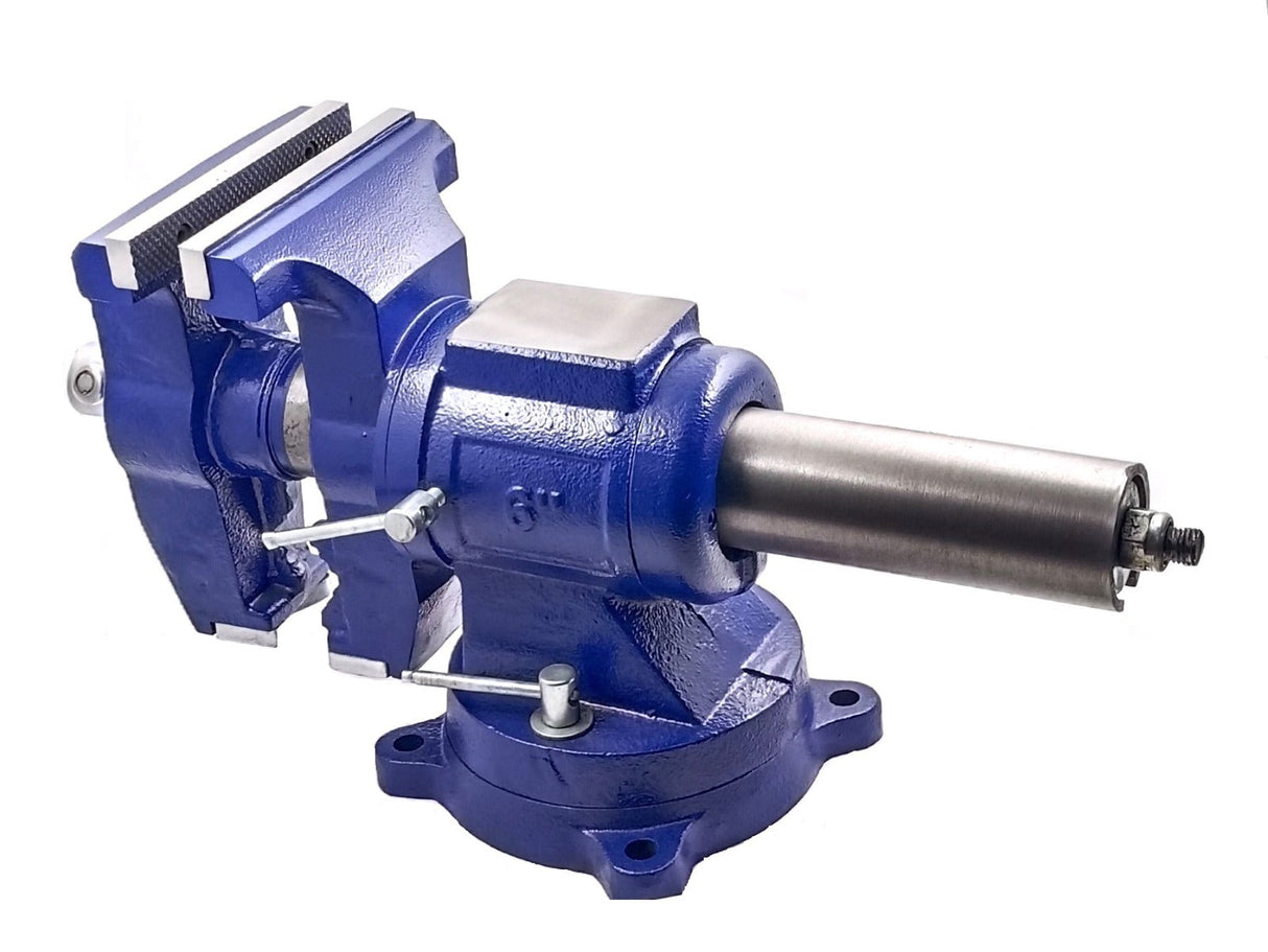 Blue six-inch vise