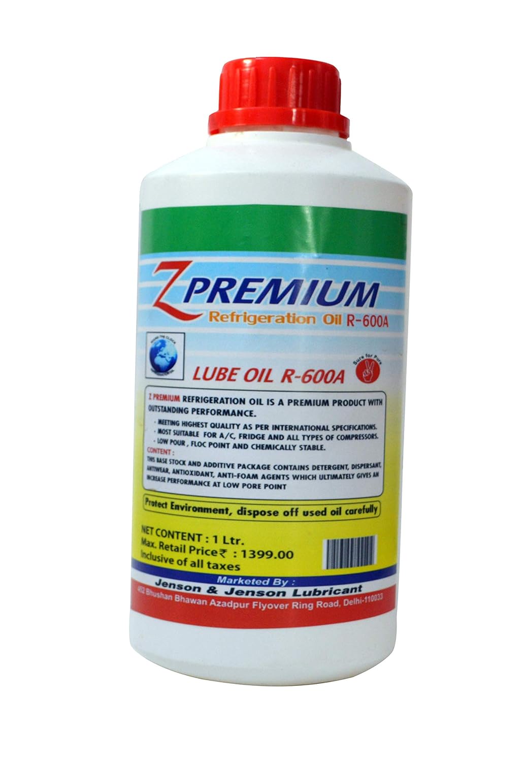 Z Premium refrigeration oil bottle with red cap