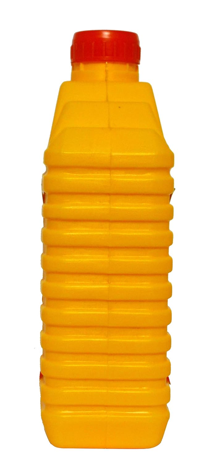 Yellow bottle with a red cap