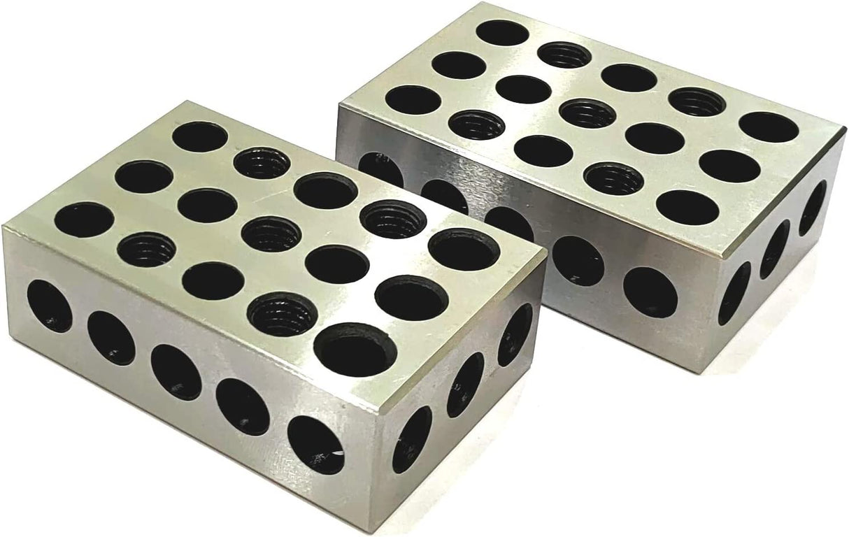 Two steel 1-2-3 blocks