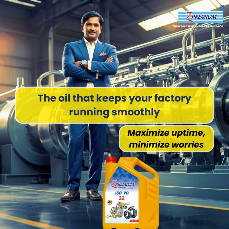 industrial setting with a Z Premium oil container