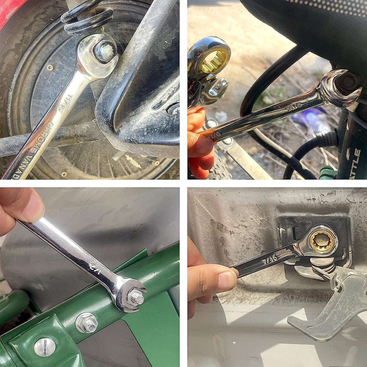 Collage of Wrench Used on Various Bolts