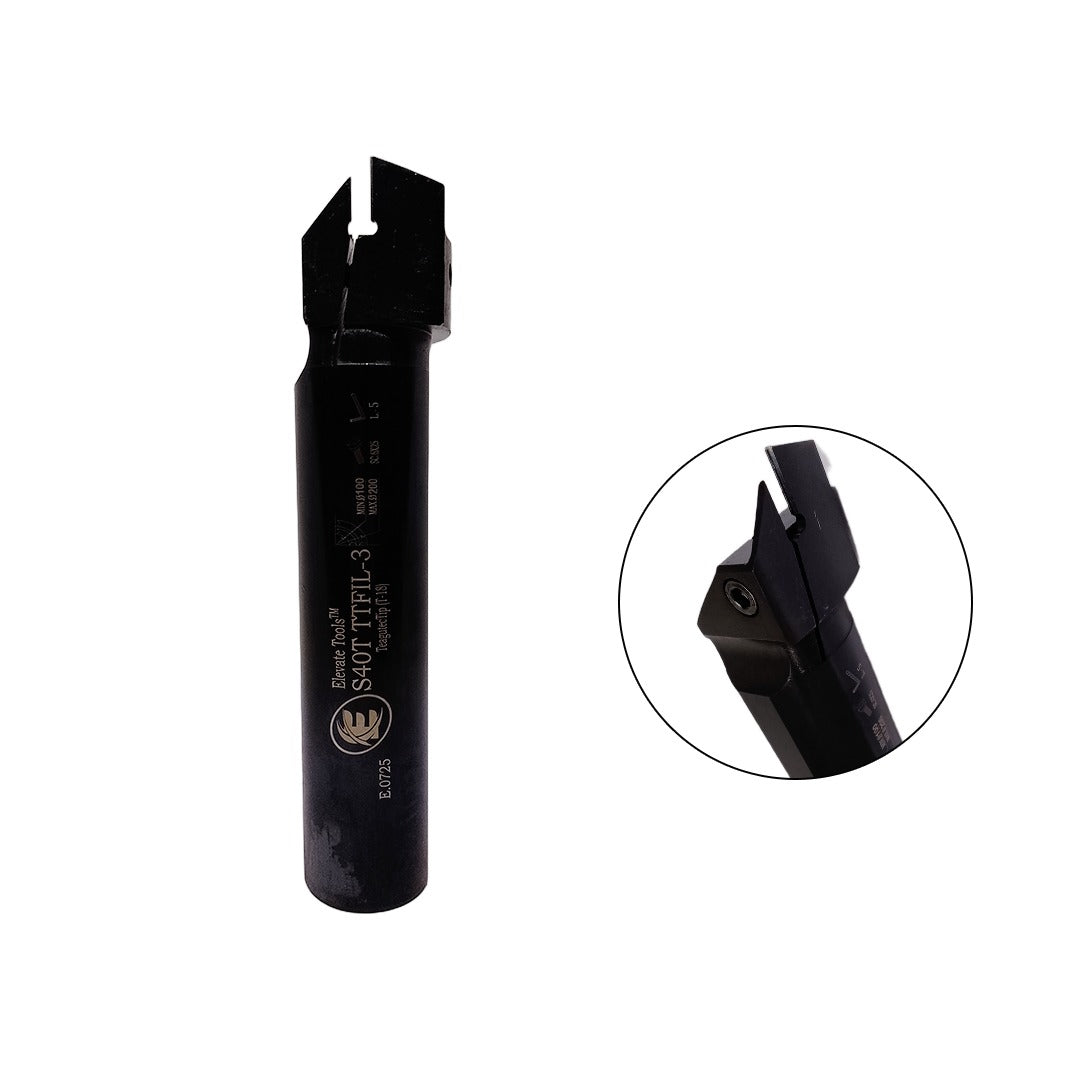 Black metal grooving tool holder
