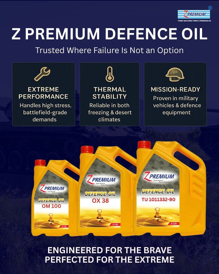 Z Premium Defence Oil packaging with product details