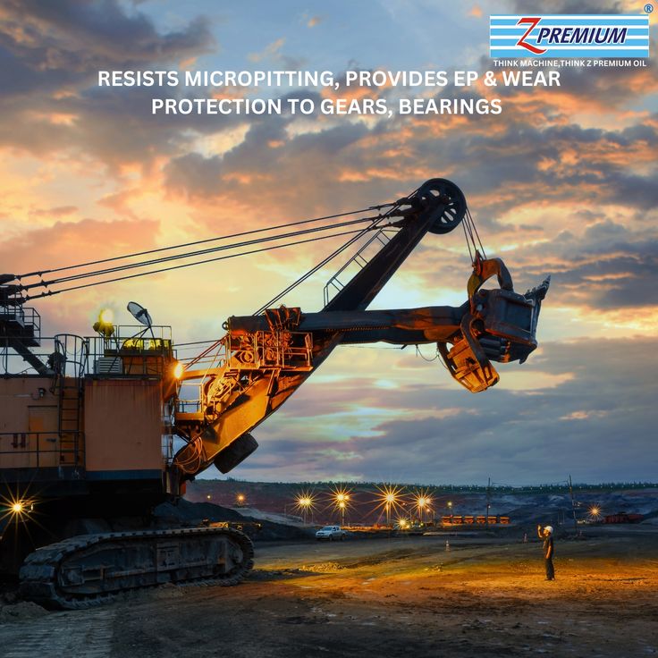 Large excavator at a construction site with Z Premium oil